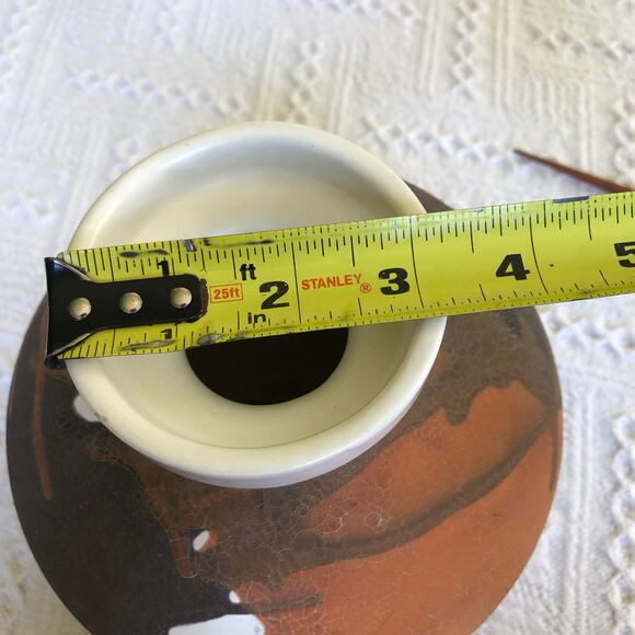 Mid‑Century Royal Haeger “Earth Wrap” crackle bud vase 7" orange brown USA - Picture 13 of 13